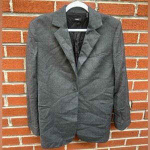 Mens Theory 100% Virgin Wool Charcoal Gray Blazer